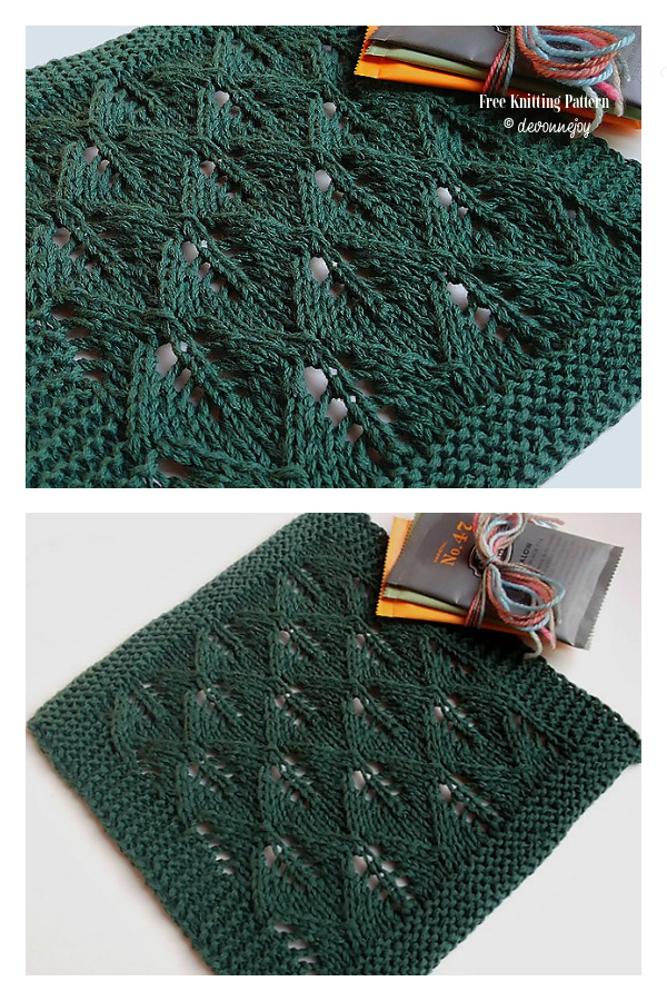 Leaf Lace Washcloth Free Knitting Pattern