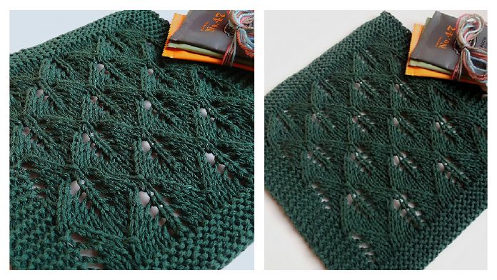 Leaf Lace Washcloth Free Knitting Pattern