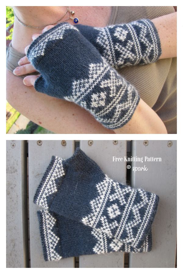 Lusekofte-sque Mitts Free Knitting Pattern