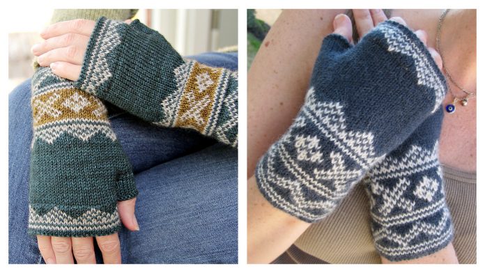 Lusekofte-sque Mitts Free Knitting Pattern