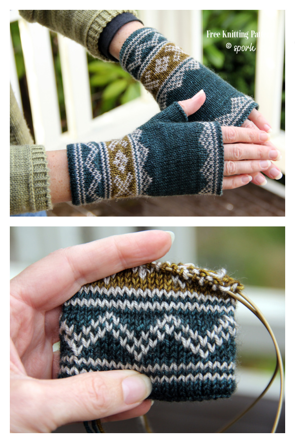 Lusekofte-sque Mitts Free Knitting Pattern