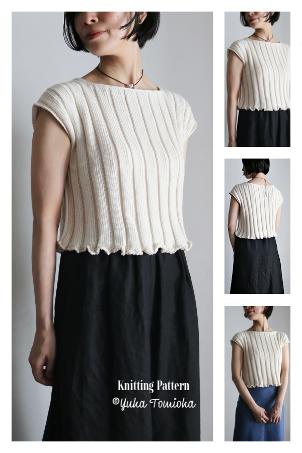 Ribbed Mia Tee Top Knitting Pattern