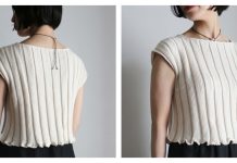 Ribbed Mia Tee Top Knitting Pattern