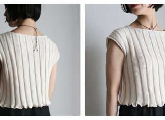 Ribbed Mia Tee Top Knitting Pattern