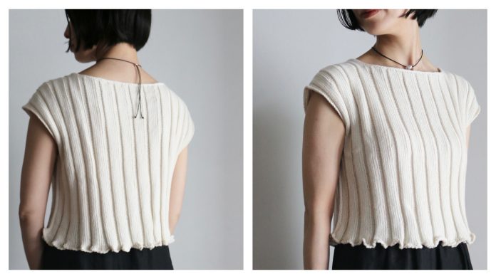Ribbed Mia Tee Top Knitting Pattern