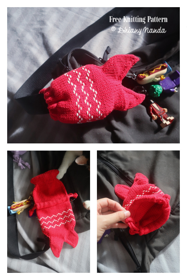 Koinobori Fish Pouch Free Knitting Pattern