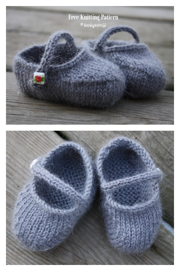 Reversible Baby Janes Booties Free Knitting Pattern