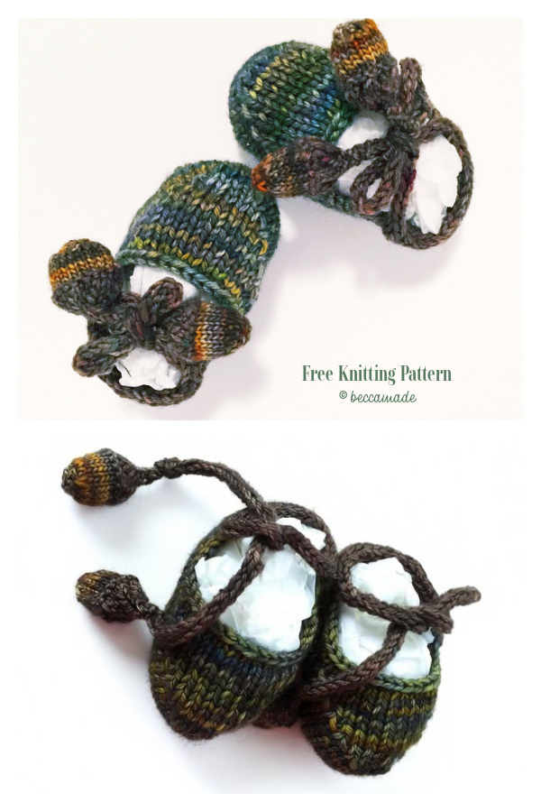 Reversible Baby Janes Booties Free Knitting Pattern