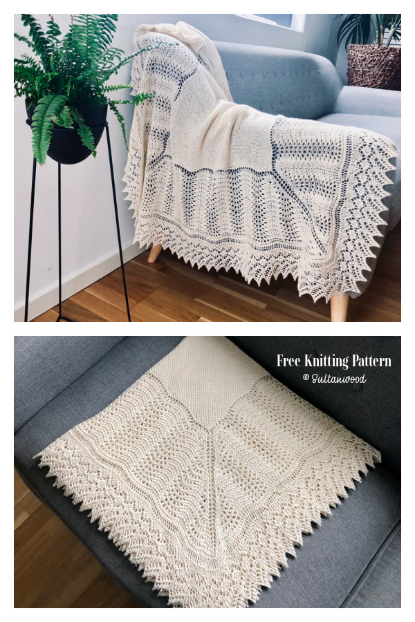 Silky Lace Baby Blanket Free Knitting Pattern