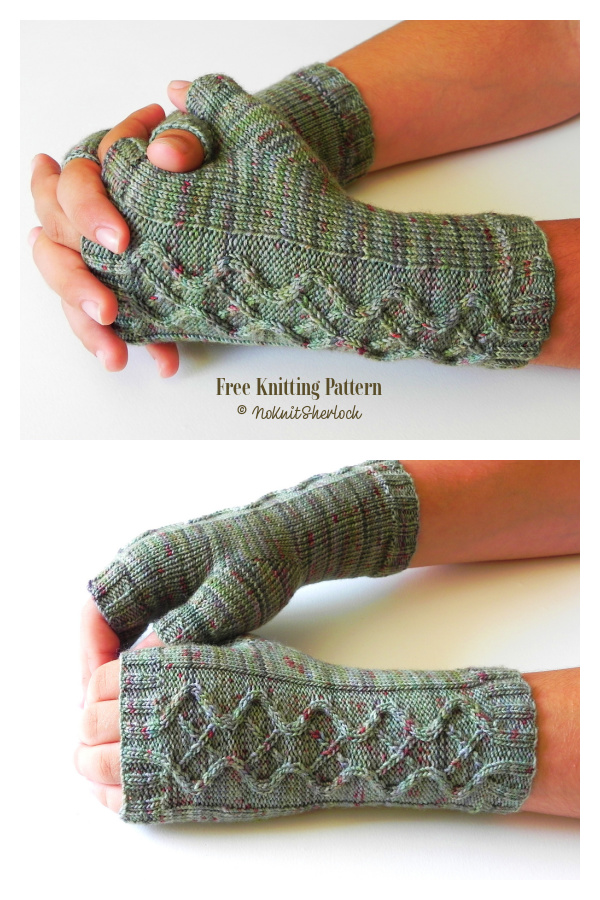 Zombie Vixen Cable Fingerless Gloves Free Knitting Pattern