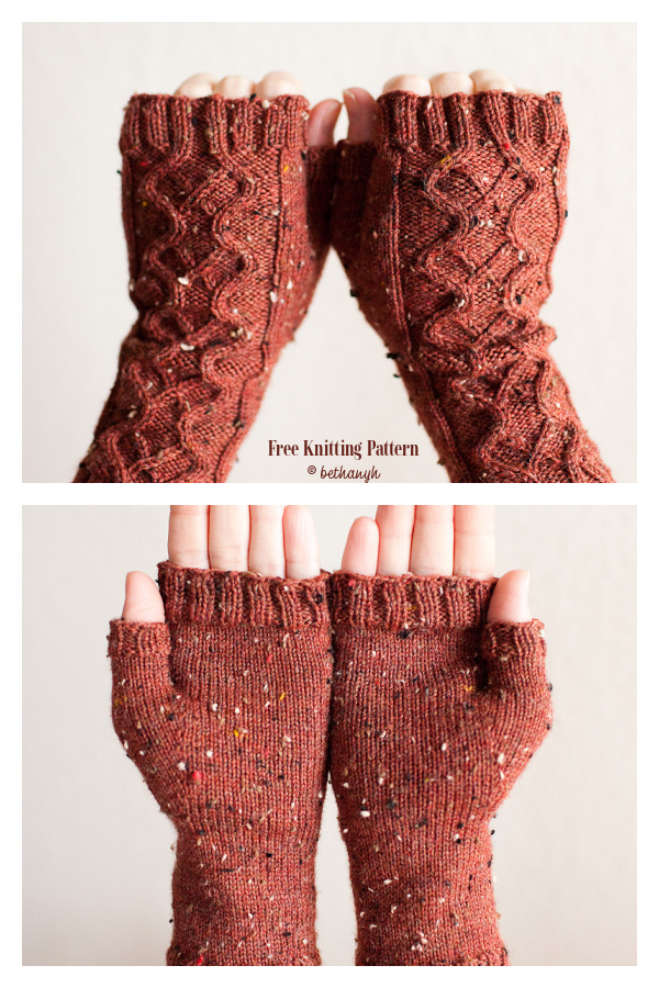 Zombie Vixen Cable Fingerless Gloves Free Knitting Pattern