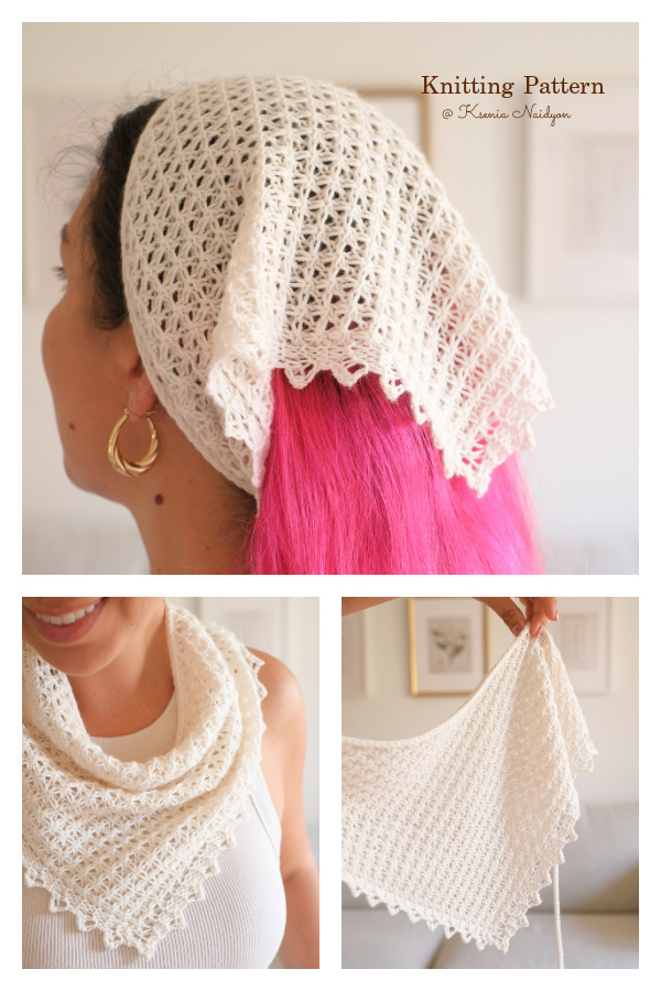 Flutter and Bloom Lace Bandana & Shawl Knitting Patterns