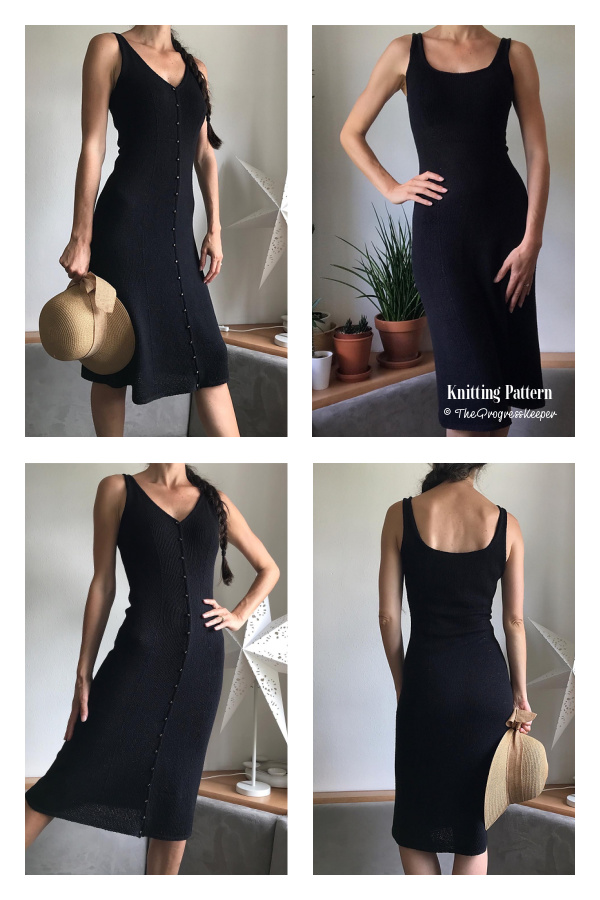 Reversible V-neck Melides Dress Knitting Pattern