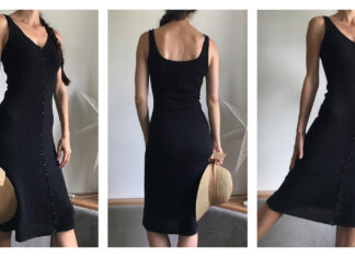 Reversible V-neck Melides Dress Knitting Pattern Reversible V-neck Melides Dress Knitting Pattern