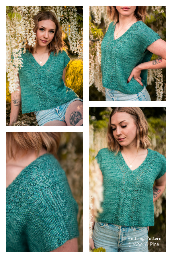 Soft Current Tee Summer Top Knitting Pattern