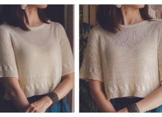 Lyra Tee Crop Summer Top Knitting Pattern Lyra Tee Crop Summer Top Knitting Pattern