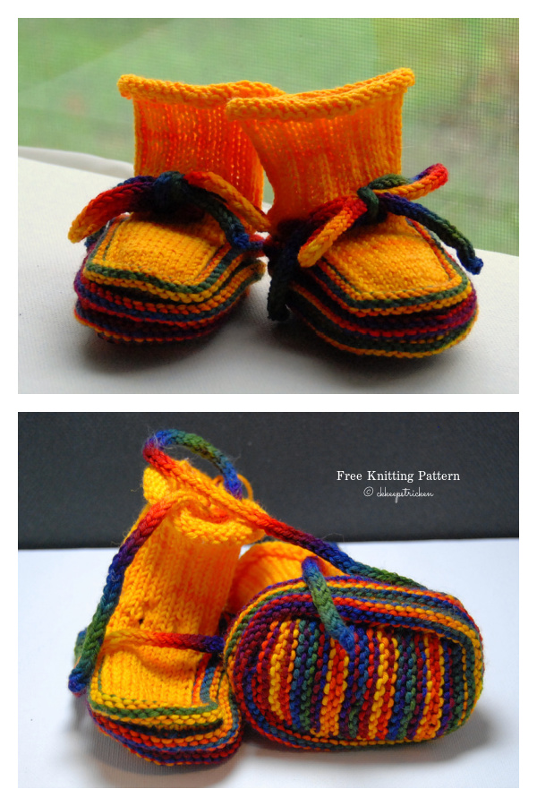 Stay-On Baby Booties Free Knitting Pattern