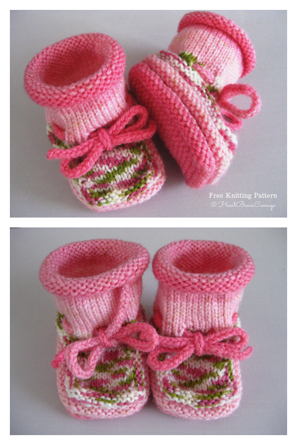Stay-On Baby Booties Free Knitting Pattern