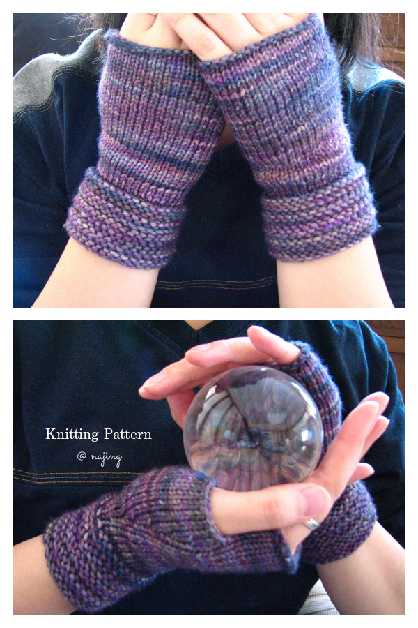 One Skein Welted Fingerless Gloves Knitting Pattern
