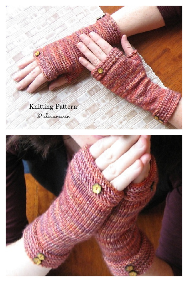 One Skein Welted Fingerless Gloves Knitting Pattern