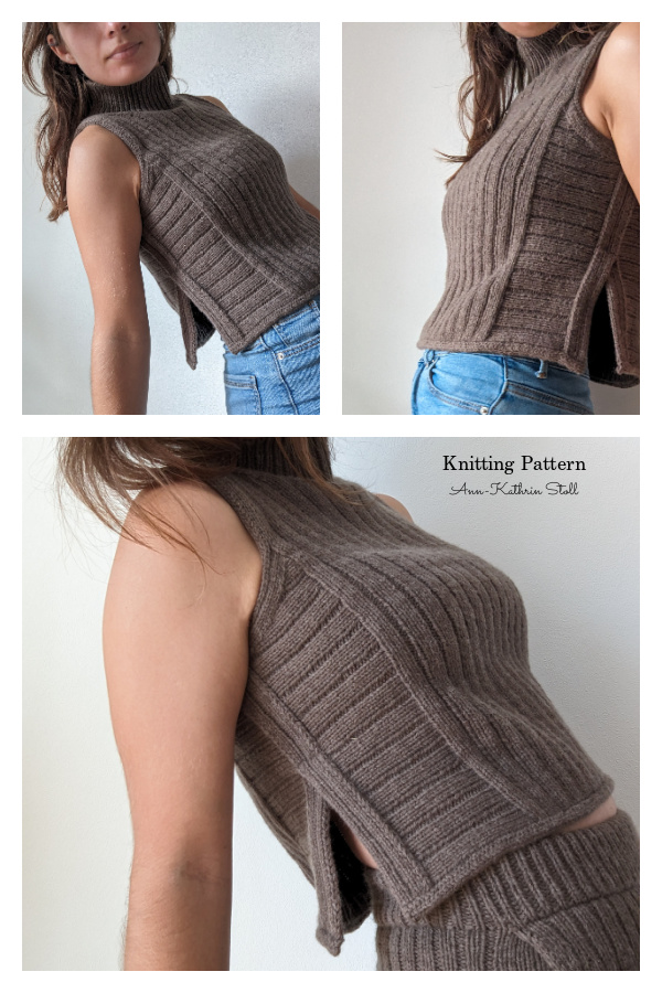 Basic Rib Slipover Tank Top Knitting Pattern