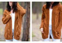 Easy Cable Sweater Cardigan Free Knitting Pattern Easy Cable Sweater Cardigan Free Knitting Pattern