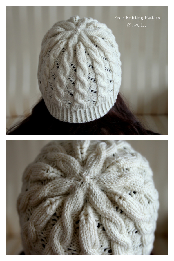 Hermione Hearts Ron Cable Beanie Hat Free Knitting Pattern