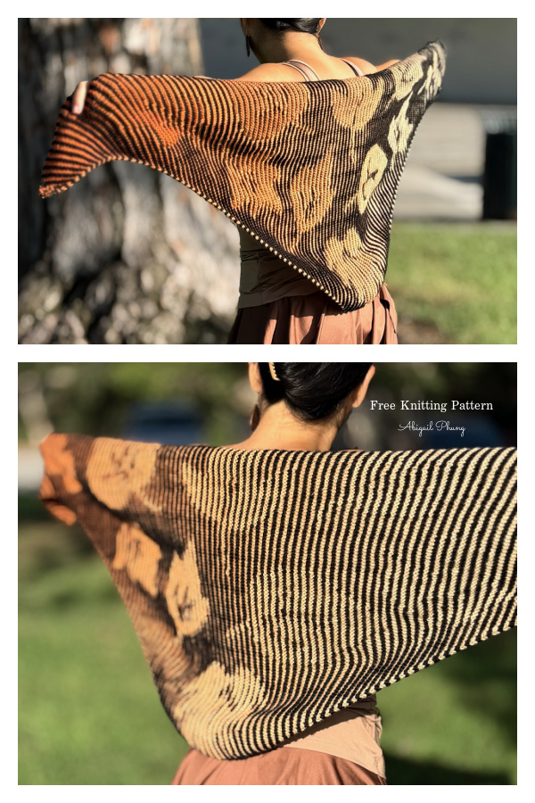 Illusion Leaf Shawl Free Knitting Pattern