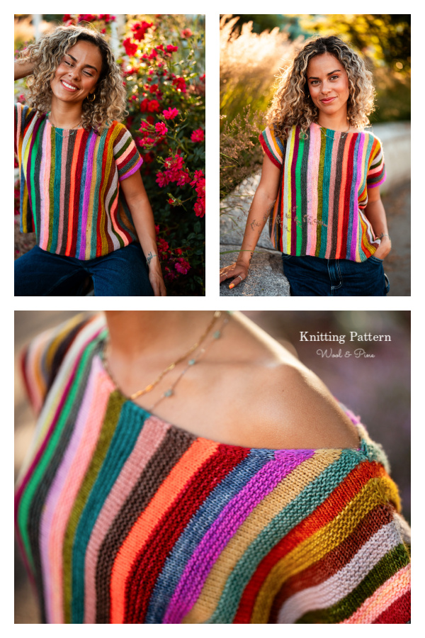 Mix Tape Tee Top Knitting Pattern