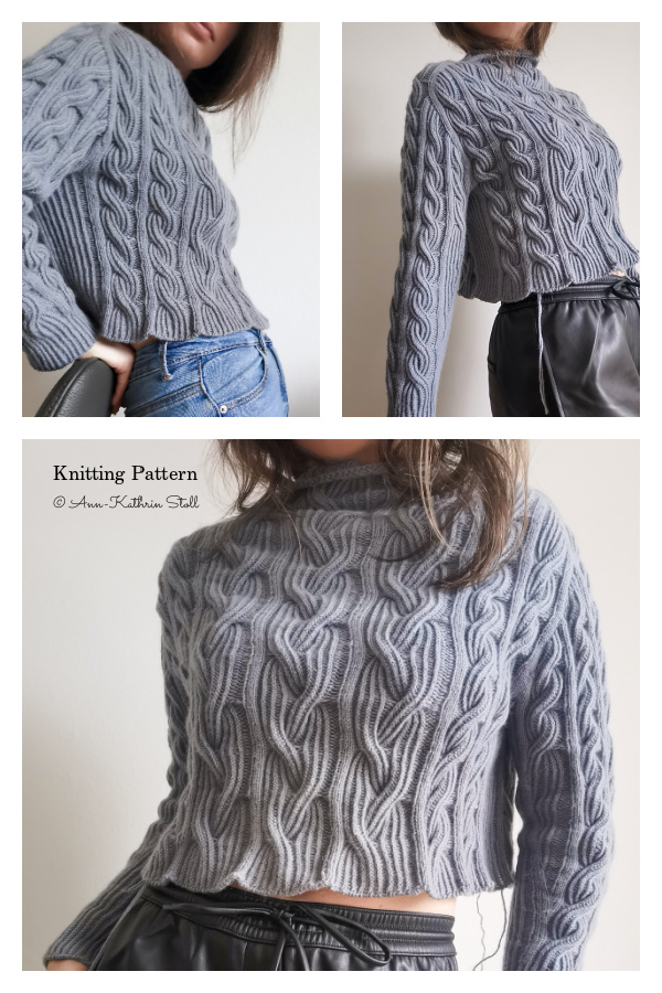 Twisted Cable Sweater Pullover Knitting Pattern