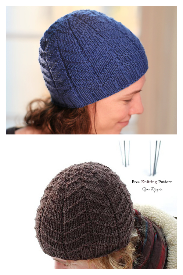 Adult Textured Beanie Hat Free Knitting Pattern