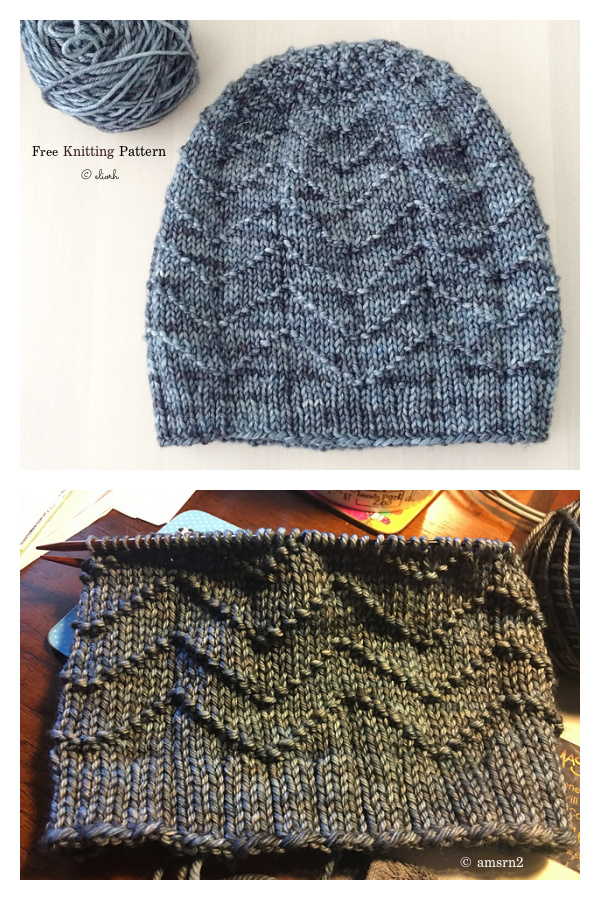 Adult Textured Beanie Hat Free Knitting Pattern