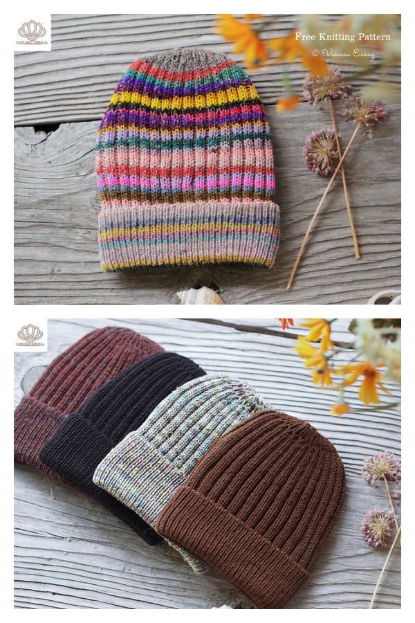 Basic Ribbed Hat Knitting Pattern