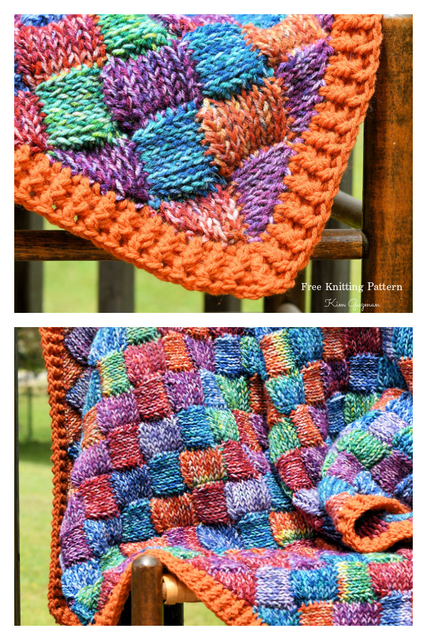 Faux Knit Entrelac Throw Free Knitting Pattern